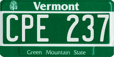 VT license plate CPE237