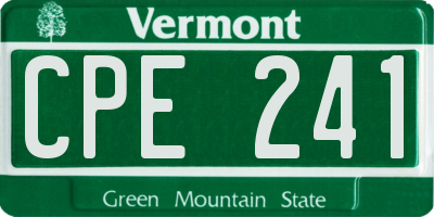 VT license plate CPE241