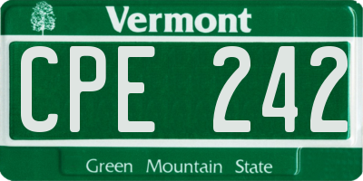 VT license plate CPE242