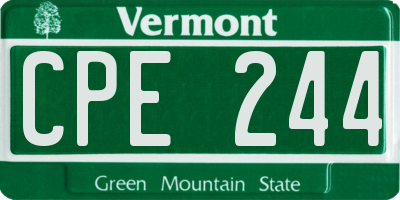 VT license plate CPE244