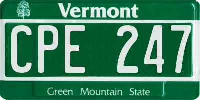 VT license plate CPE247