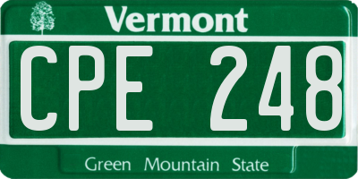 VT license plate CPE248