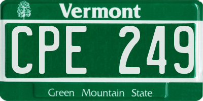 VT license plate CPE249