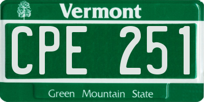 VT license plate CPE251