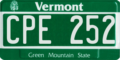 VT license plate CPE252