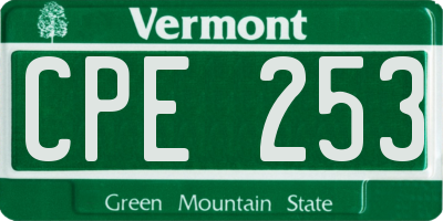 VT license plate CPE253