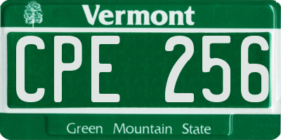 VT license plate CPE256