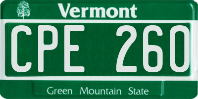VT license plate CPE260