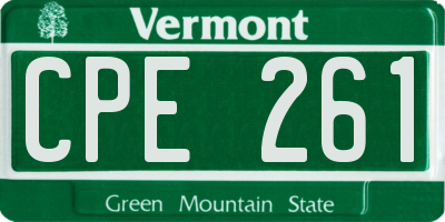 VT license plate CPE261
