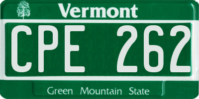 VT license plate CPE262