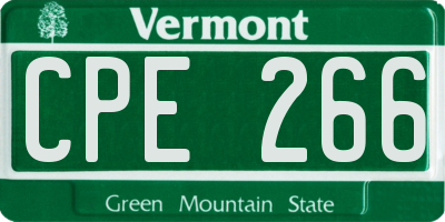 VT license plate CPE266