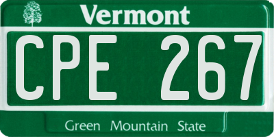 VT license plate CPE267
