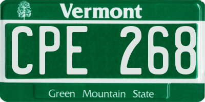VT license plate CPE268
