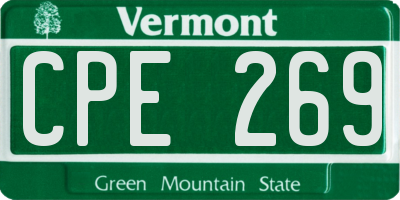 VT license plate CPE269