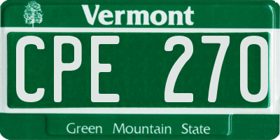 VT license plate CPE270