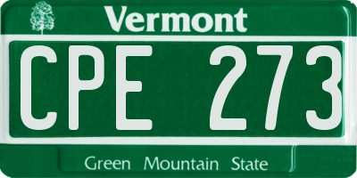 VT license plate CPE273