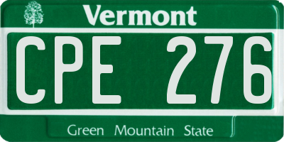VT license plate CPE276