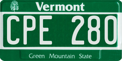 VT license plate CPE280