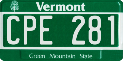 VT license plate CPE281
