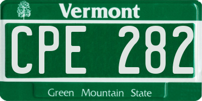 VT license plate CPE282