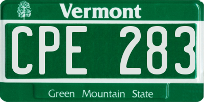 VT license plate CPE283