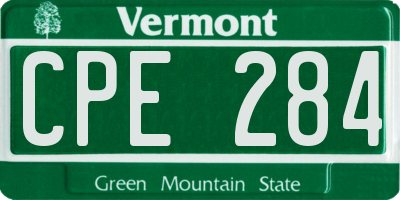 VT license plate CPE284