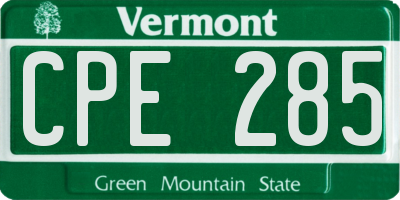 VT license plate CPE285
