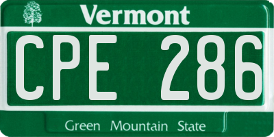 VT license plate CPE286