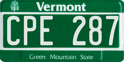 VT license plate CPE287