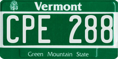 VT license plate CPE288