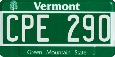 VT license plate CPE290