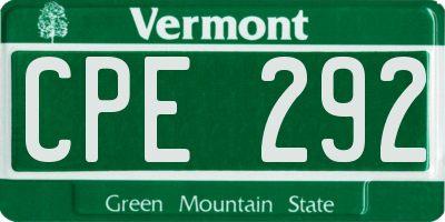 VT license plate CPE292