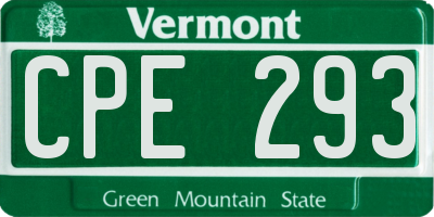 VT license plate CPE293
