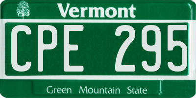 VT license plate CPE295