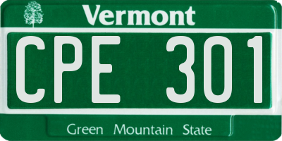 VT license plate CPE301
