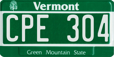VT license plate CPE304