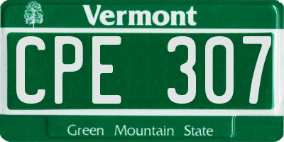 VT license plate CPE307