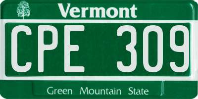 VT license plate CPE309