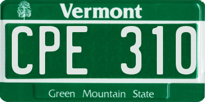 VT license plate CPE310
