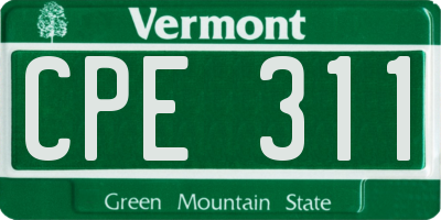 VT license plate CPE311