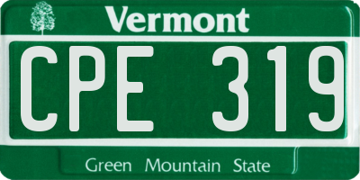 VT license plate CPE319