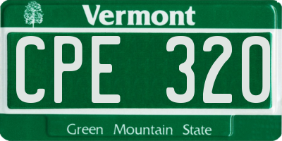 VT license plate CPE320