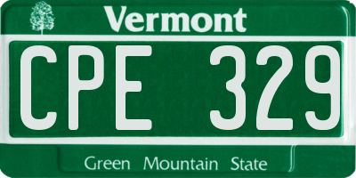 VT license plate CPE329