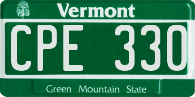 VT license plate CPE330