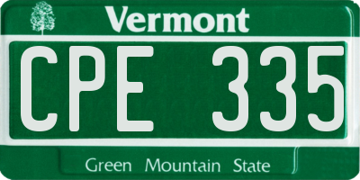 VT license plate CPE335
