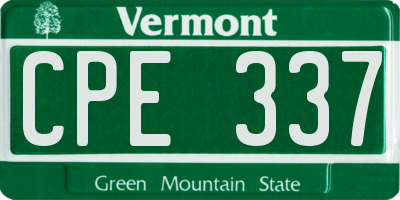 VT license plate CPE337