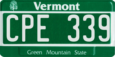 VT license plate CPE339