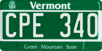 VT license plate CPE340