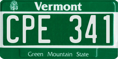 VT license plate CPE341