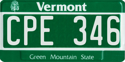 VT license plate CPE346